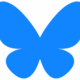 Logo of Bluesky - a blue butterfly - Logo von Bluesky, ein blauer Schmetterling